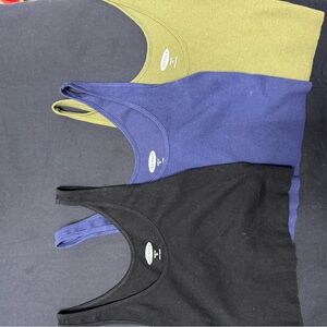 Old Navy Slim Fit Tank Tops - Black Blue & green